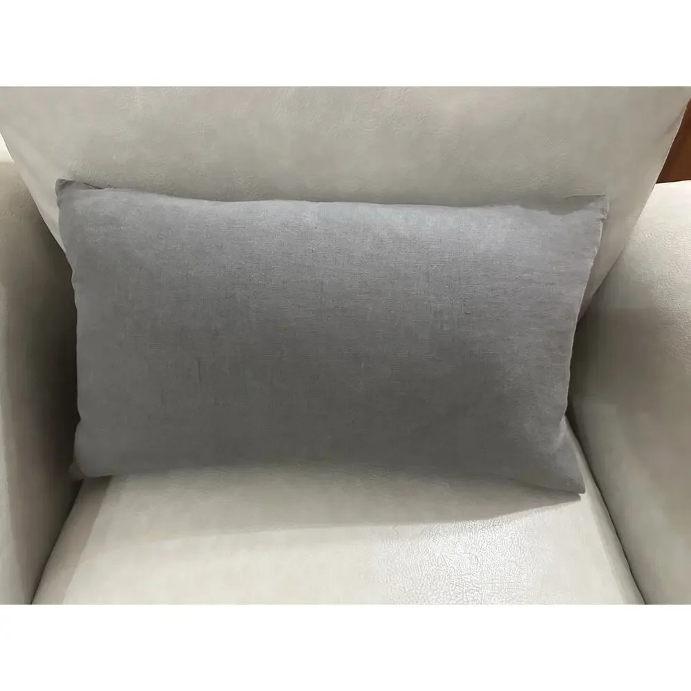 Ballard Designs Gray BelissIma Flax Duck Down Filled Lumbar Pillow 20 X 12